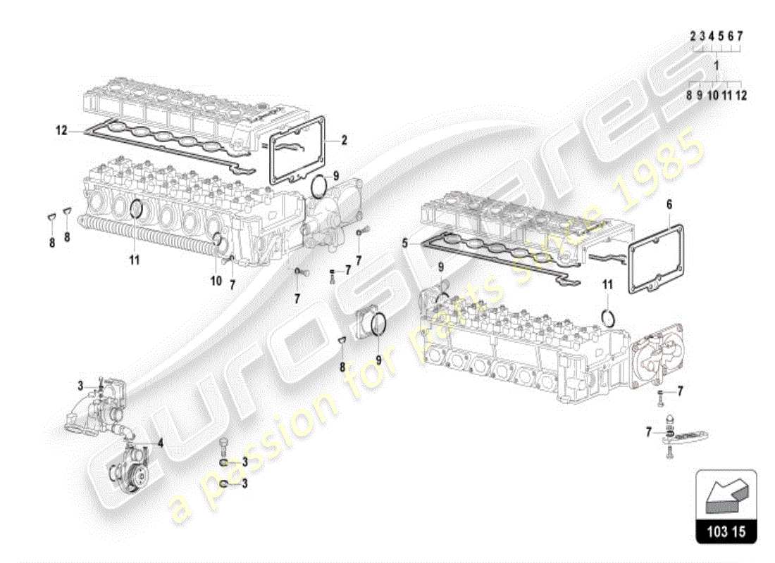 lamborghini diablo vt (1999) kit de joints de couvercle schéma des pièces