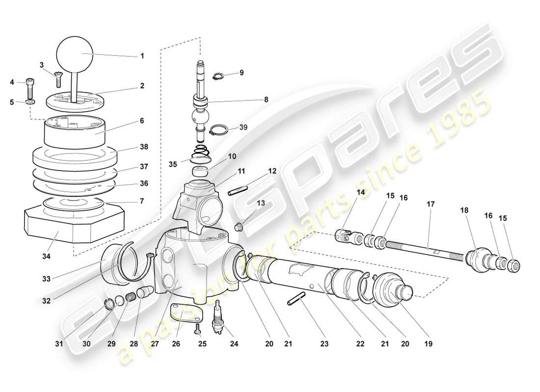 lamborghini lp670-4 sv (2010) fixation pour mécanisme de changement de vitesses schéma des pièces
