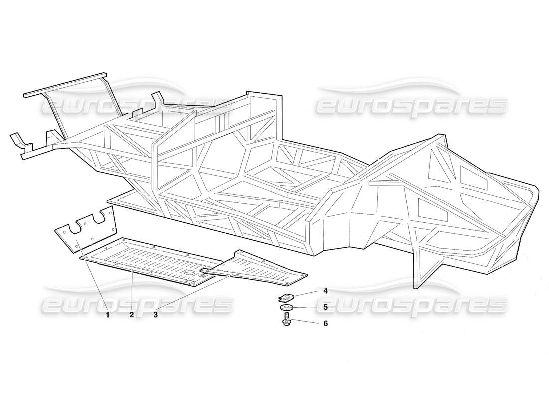 lamborghini diablo sv (1997) éléments du cadre (valable pour le japon - mars 1997) diagramme des pièces