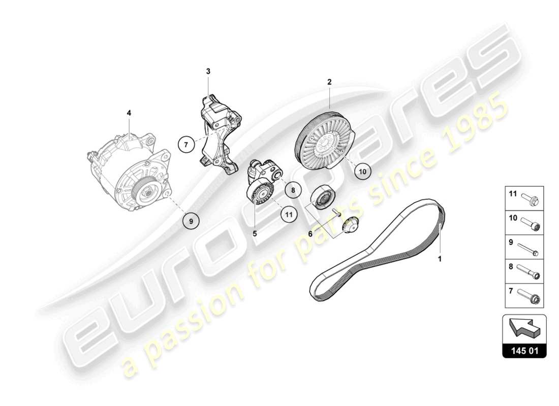 lamborghini tecnica (2023) pièces individuelles pour 3-phase alternateur schéma des pièces