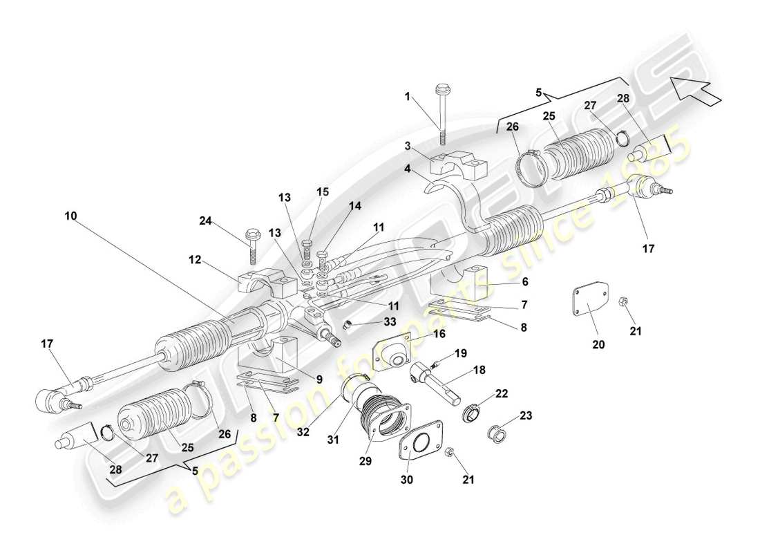 lamborghini lp550-2 coupe (2013) mécanisme de direction schéma des pièces