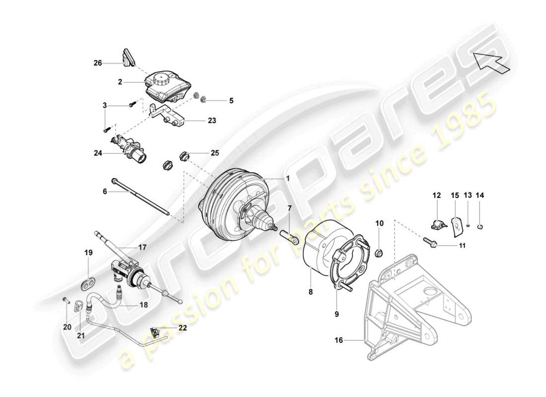 lamborghini blancpain sts (2012) schéma des pièces du servofrein