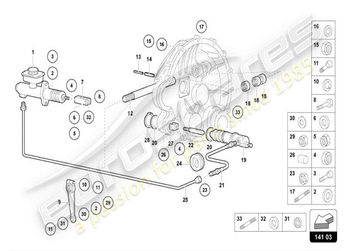 lamborghini diablo vt (1995) embrayage schéma des pièces