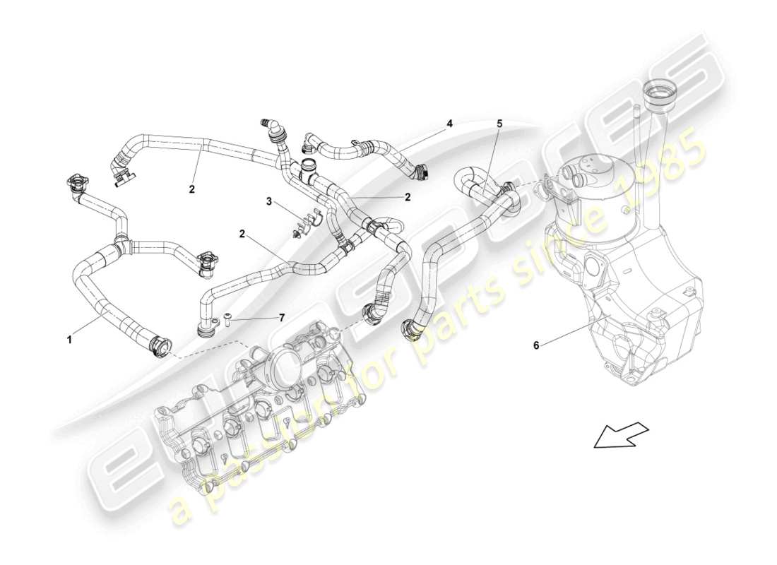 lamborghini lp560-2 coupe 50 (2014) ventilation pour couvercle de culasse