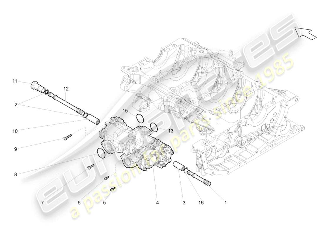 lamborghini gallardo spyder (2008) pompe à huile schéma des pièces