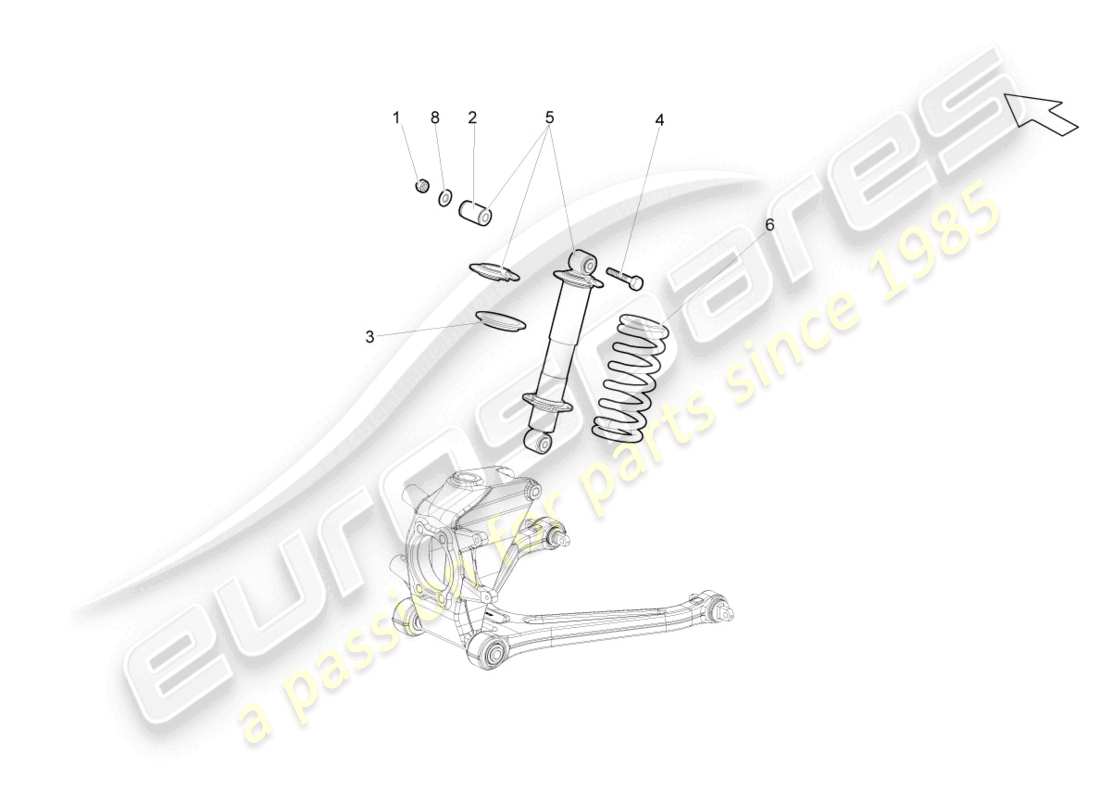 lamborghini superleggera (2008) amortisseurs arrière schéma des pièces