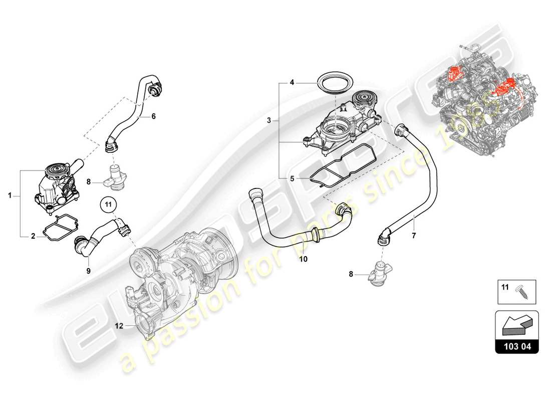 lamborghini urus (2021) ventilation pour bloc-cylindres