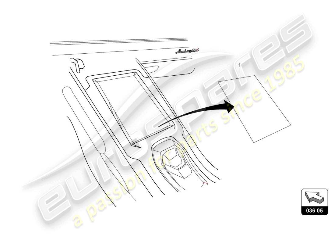 un schéma de pièces du catalogue de pièces lamborghini huracan sto (accessories)