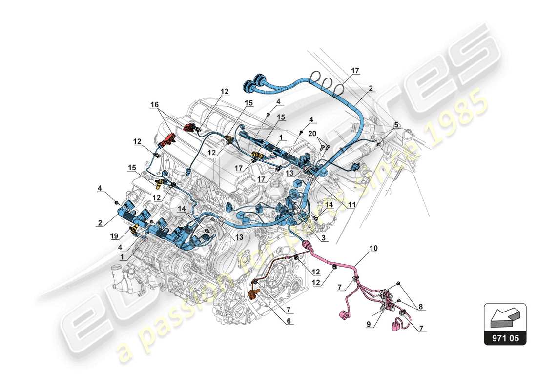 schéma de pièce contenant le numéro de pièce 3d0971838e