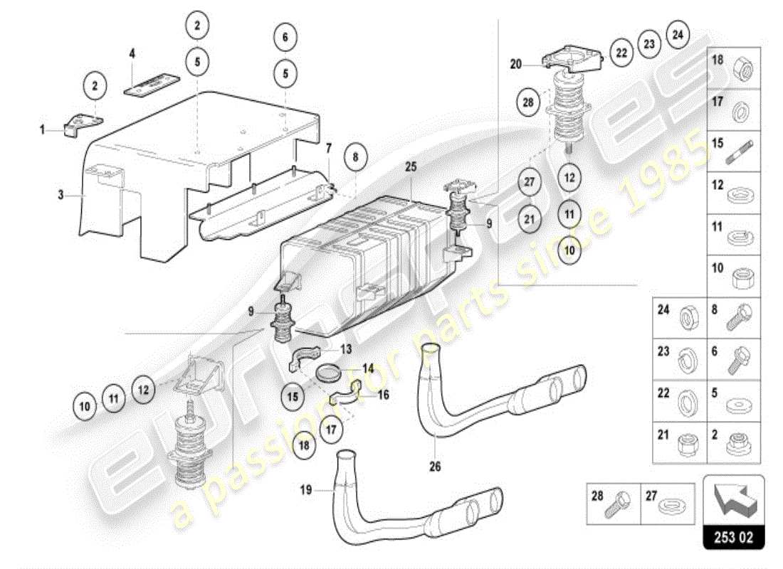 un schéma de pièces du catalogue de pièces lamborghini diablo vt (1999)