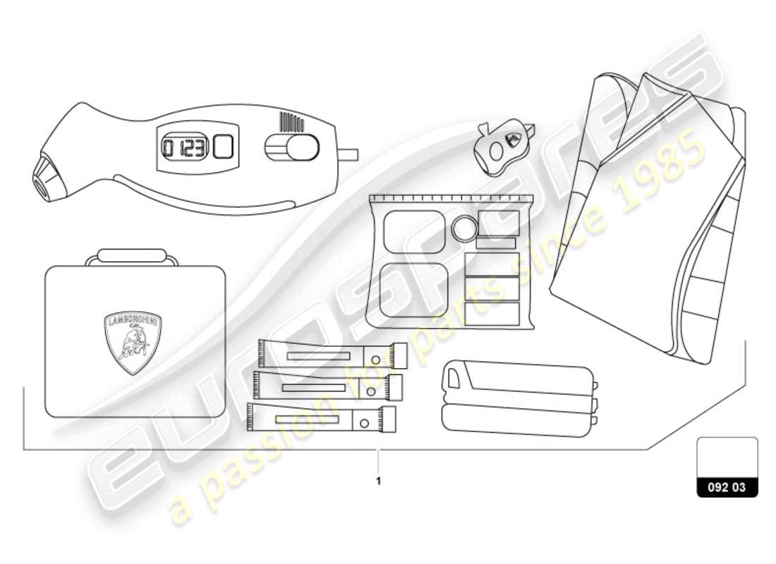 lamborghini revuelto coupe (accessories) matériel de sécurité schéma des pièces