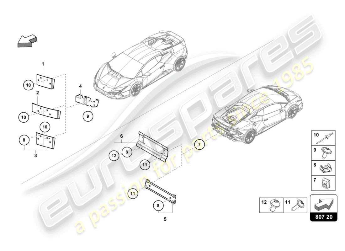 lamborghini tecnica (2023) support de plaque d'immatriculation