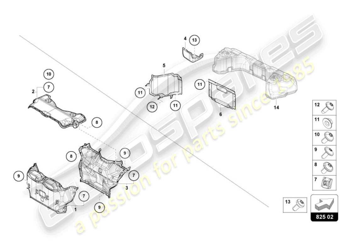 lamborghini revuelto coupe (2024) bouclier thermique schéma des pièces
