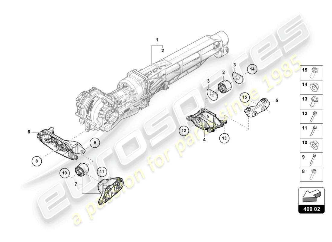 lamborghini sterrato (2024) support pour essieu avant schéma des pièces