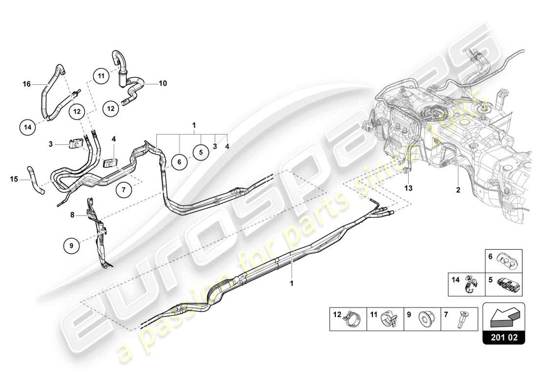 lamborghini urus performante (2023) 1 réglage des tuyaux de carburant schéma des pièces