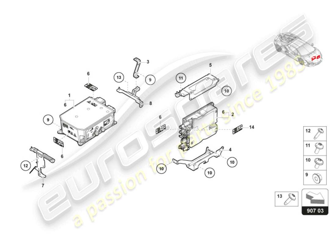 lamborghini revuelto coupe (2024) chargeur pour batterie haute tension schéma des pièces
