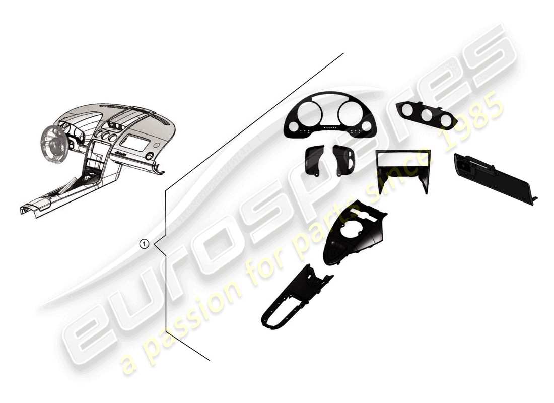 lamborghini gallardo coupe (accessories) kit de rénovation peinture piano schéma des pièces