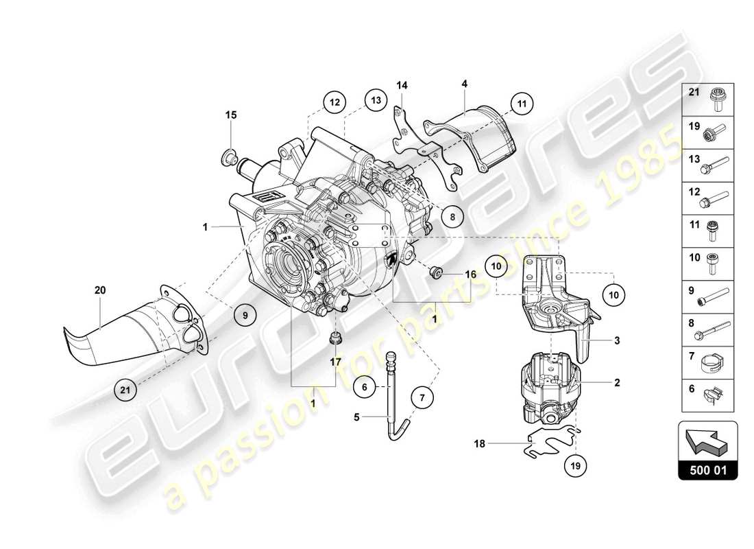 lamborghini countach lpi 800-4 (2022) différentiel arrière schéma des pièces