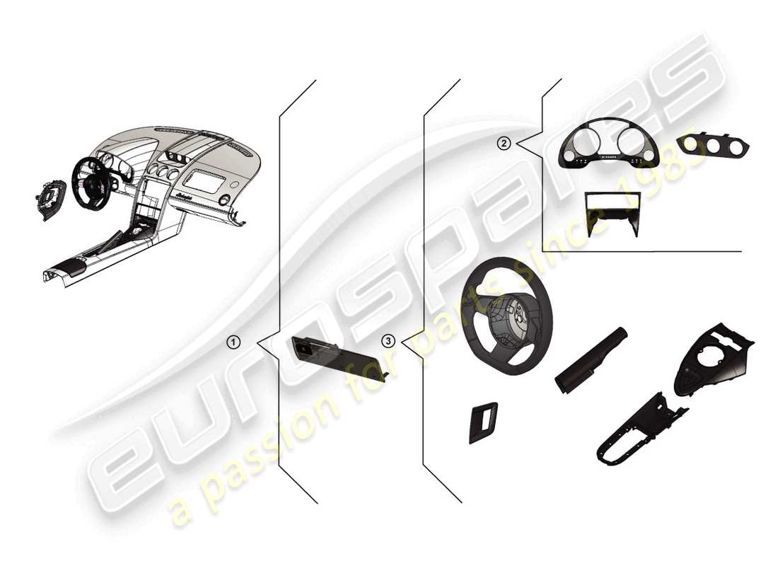 lamborghini superleggera (accessories) pack rétrofit carbone schéma des pièces