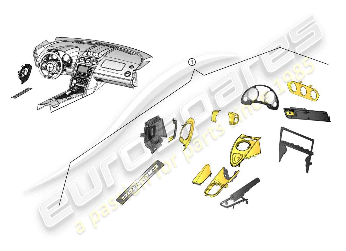 lamborghini gallardo coupe (accessories) ensemble de rétrofit schéma des pièces