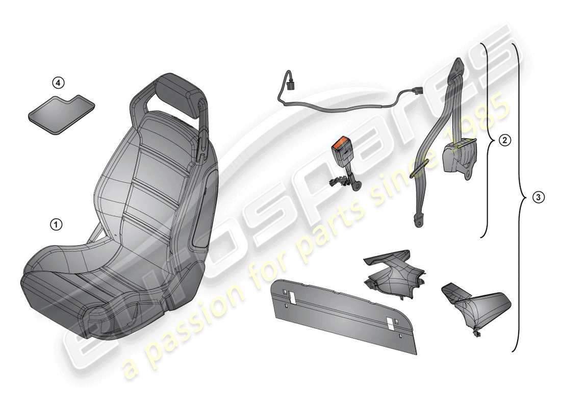 lamborghini superleggera (accessories) ensemble de rétrofit schéma des pièces