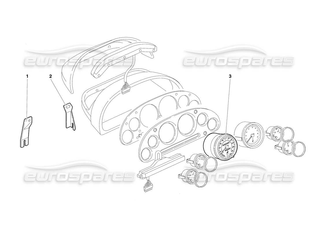 lamborghini diablo se30 (1995) instruments du tableau de bord (valable pour la version rh d. - janvier 1995) diagramme des pièces