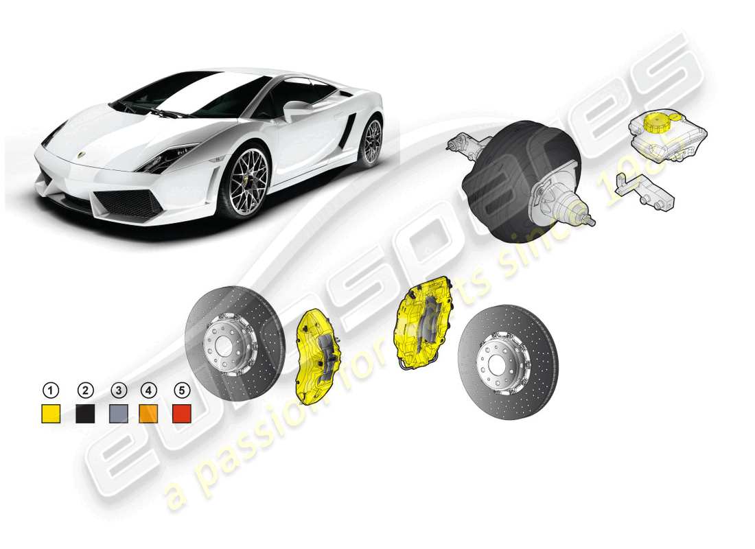 lamborghini lp560-4 coupe (accessories) kit de rétrofit pour frein céramique schéma des pièces