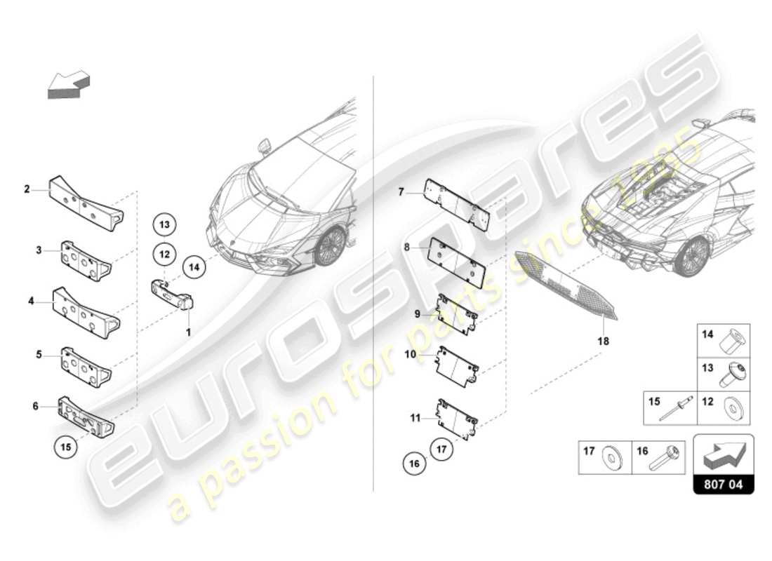 lamborghini revuelto coupe (2024) support de plaque d'immatriculation