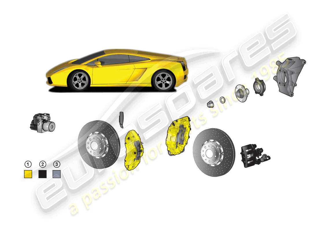 lamborghini gallardo spyder (accessories) kit de rétrofit pour frein céramique schéma des pièces