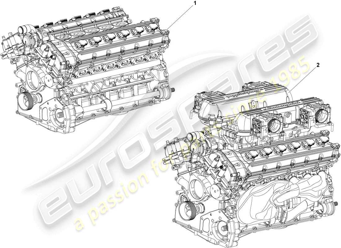 lamborghini lp640 roadster (2007) moteur de base 6.5 ltr. diagramme de pièce