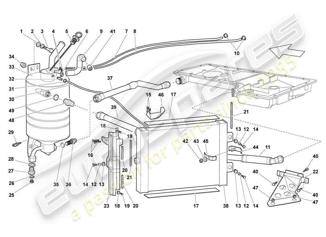 lamborghini reventon refroidisseur d'huile schéma des pièces