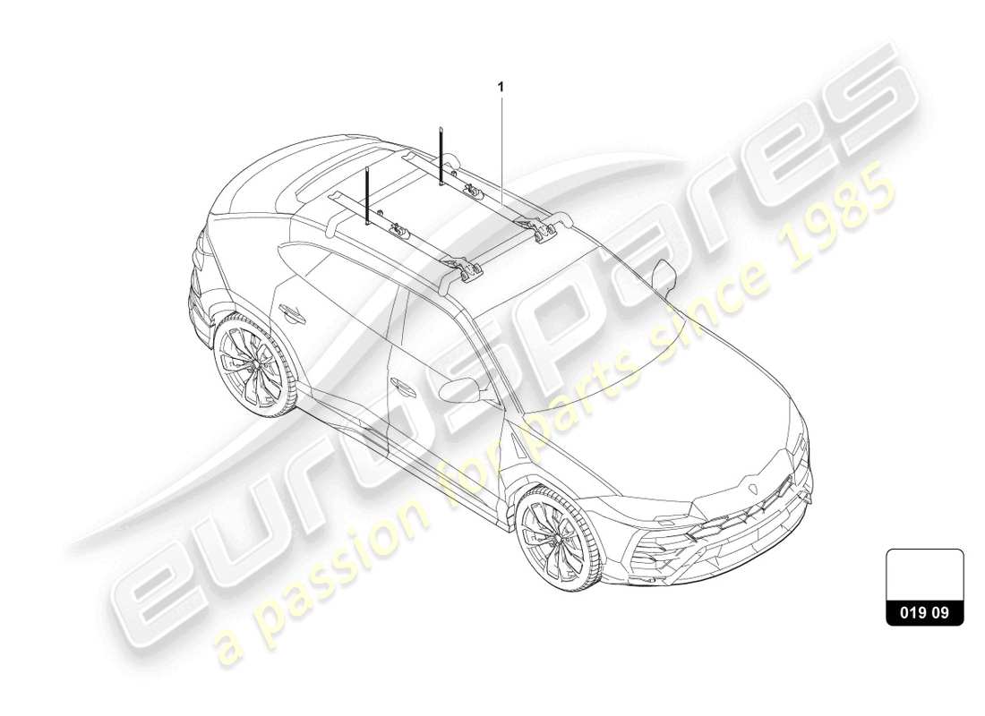 lamborghini urus s (accessories) diagramme des pièces des porte-vélos