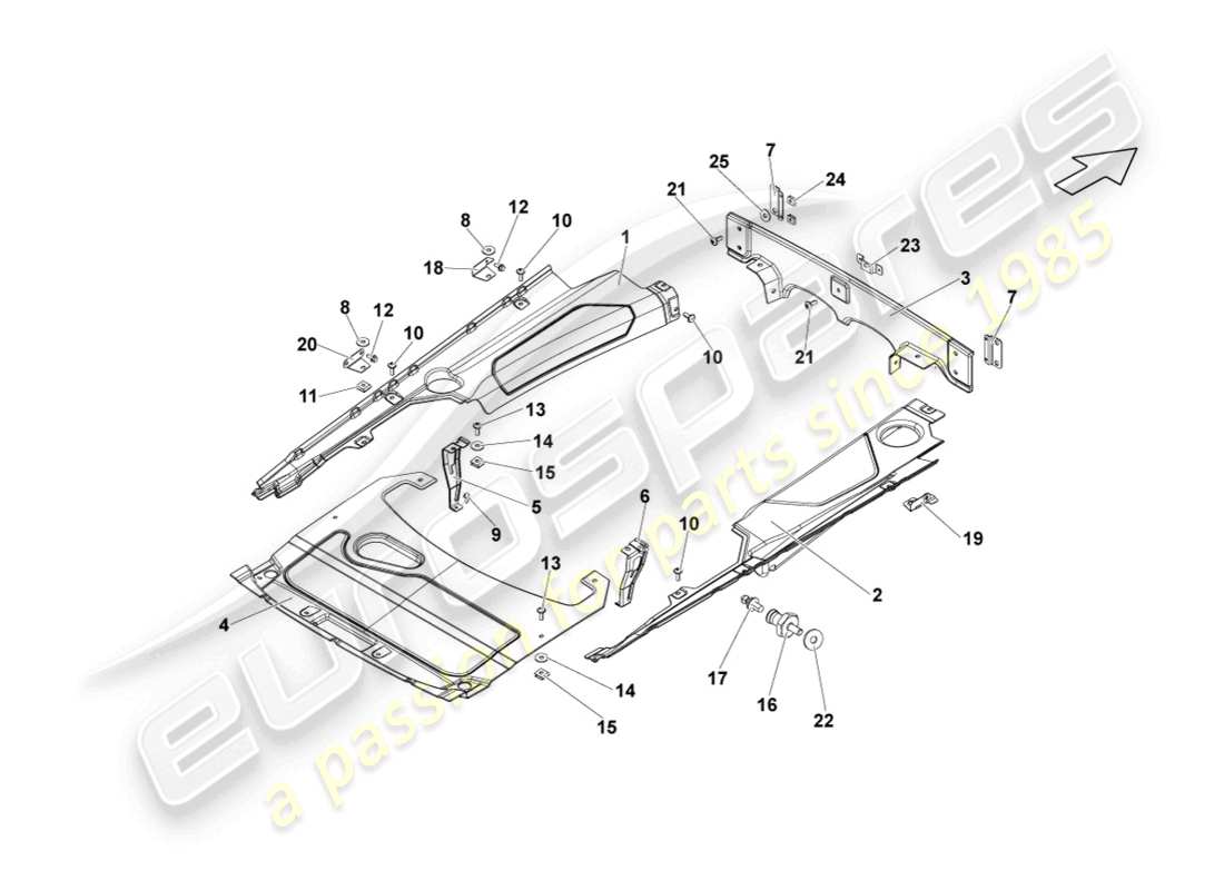 lamborghini lp570-4 sl (2014) couvercle de compartiment moteur schéma des pièces