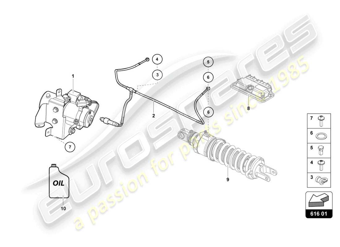 lamborghini countach lpi 800-4 (2022) dispositif de levage schéma des pièces