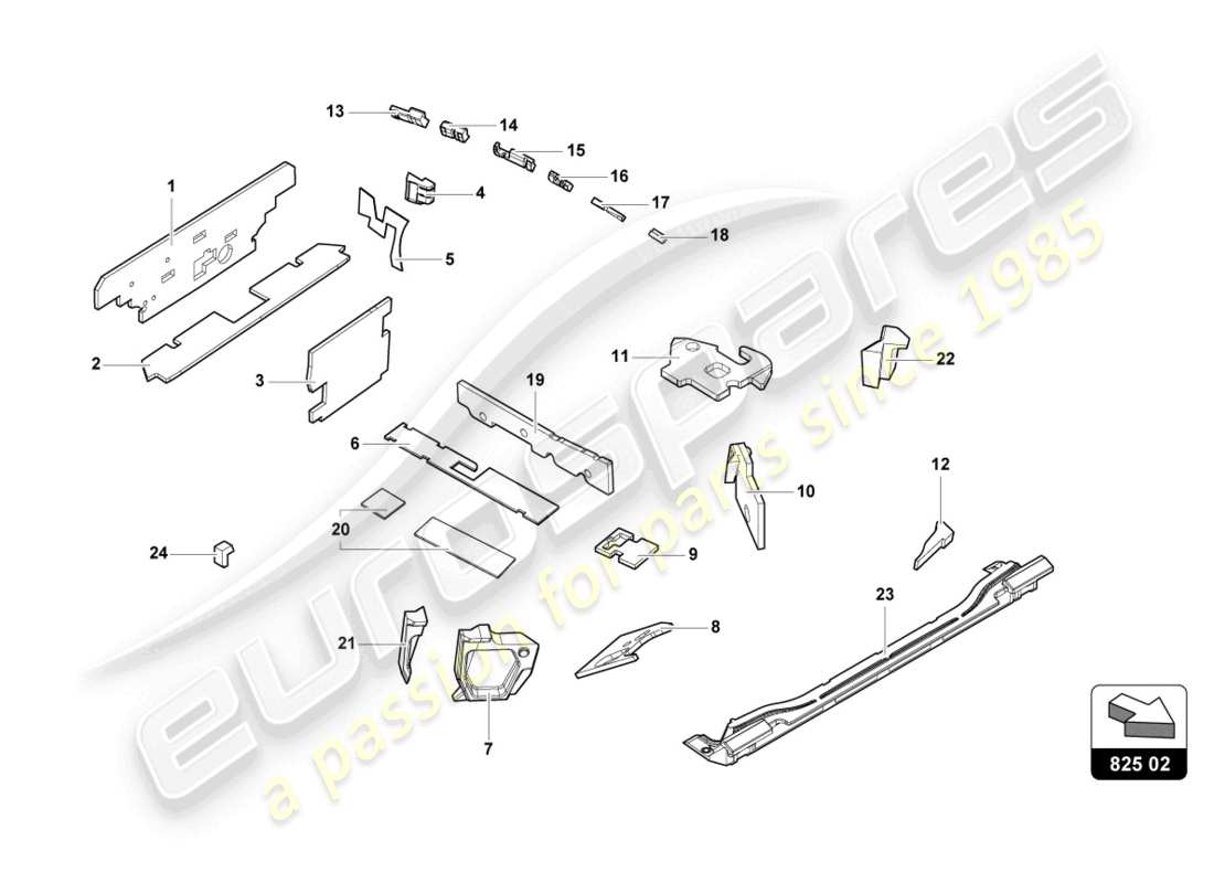 lamborghini evo spyder (2021) schéma des pièces d'amortissement