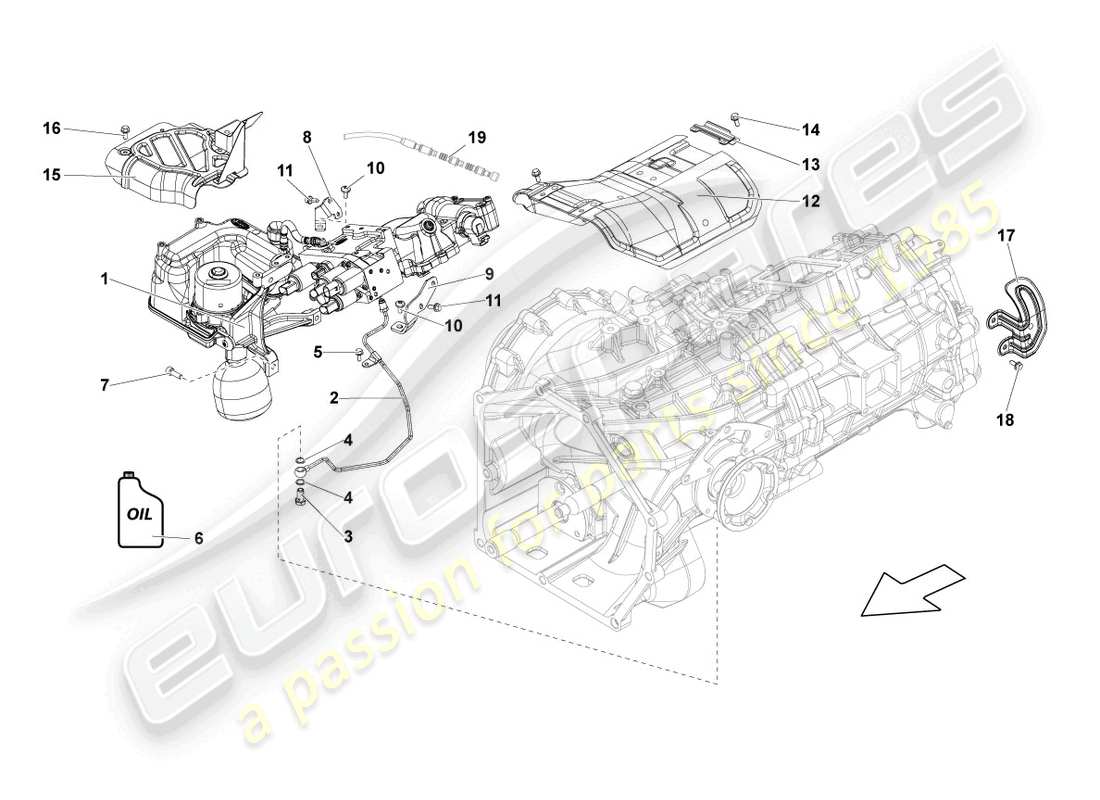 lamborghini lp560-2 coupe 50 (2014) schéma des pièces du sélecteur de vitesse