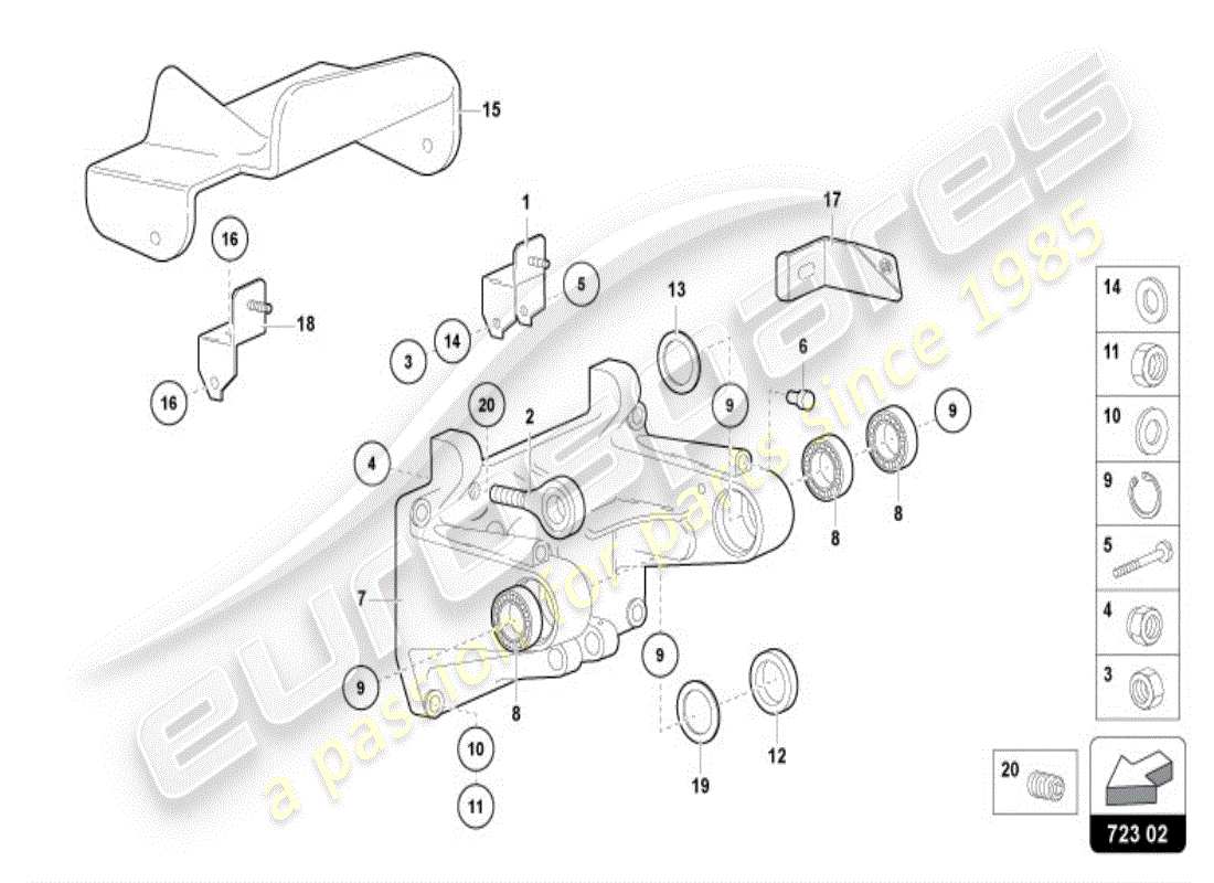 lamborghini diablo vt (1995) freinage et accélération. levier mech. diagramme de pièce