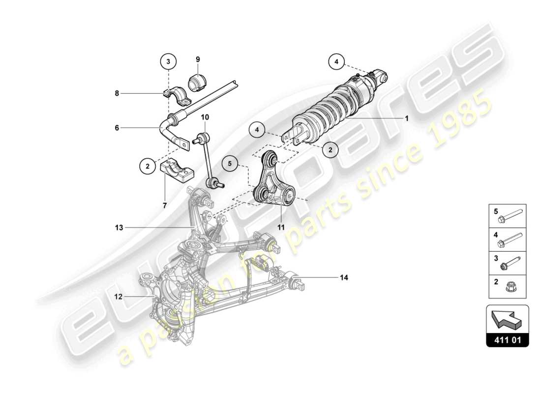 lamborghini lp770-4 svj roadster (2022) amortisseurs avant schéma des pièces