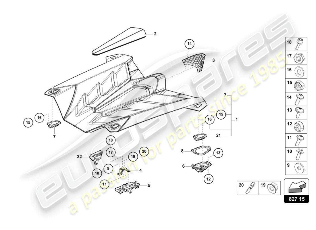 lamborghini lp770-4 svj roadster (2022) couvercle moteur avec insp. couverture diagramme de pièce