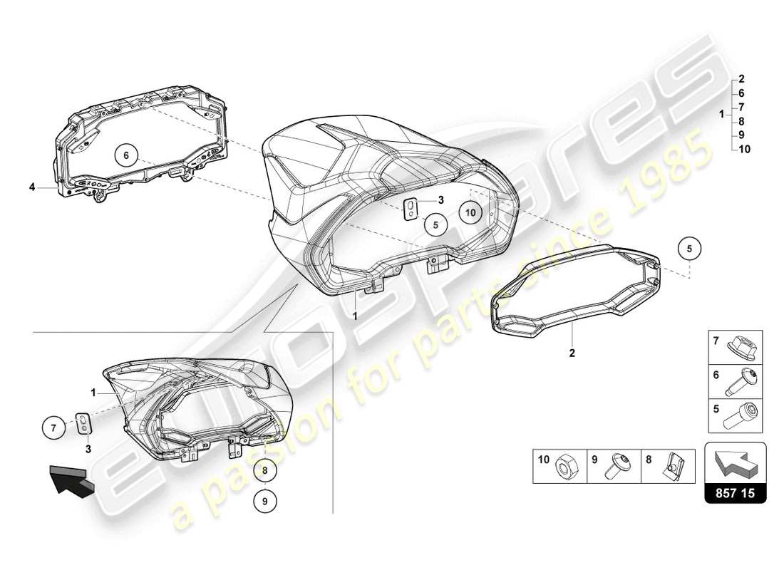 lamborghini countach lpi 800-4 (2022) diagramme des pièces combi