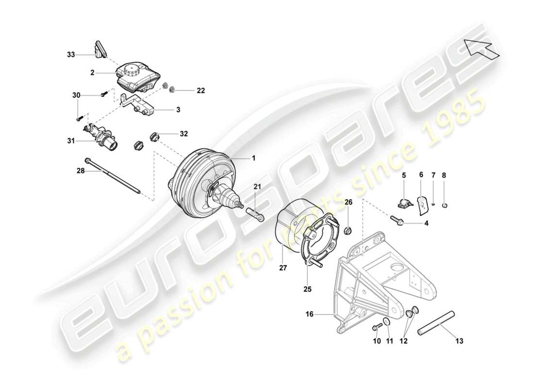 lamborghini gallardo coupe (2004) schéma des pièces du servofrein