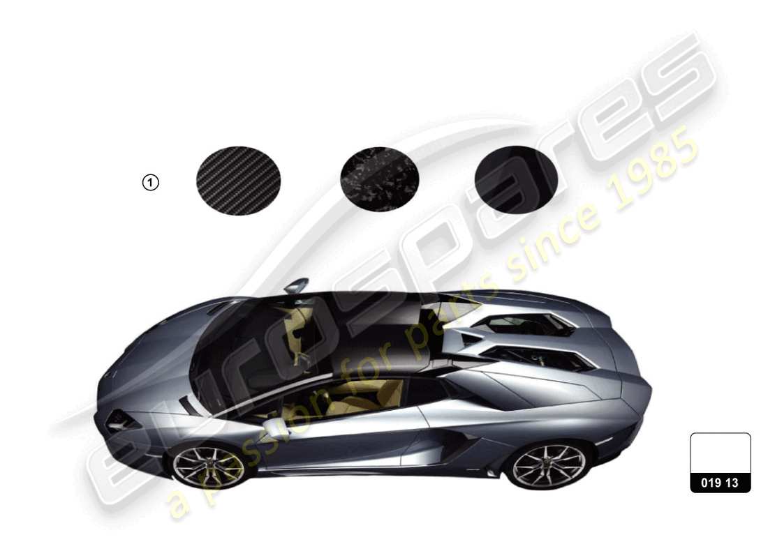lamborghini accessories (aventador ultimae roadster) diagramme des pièces du hardtop
