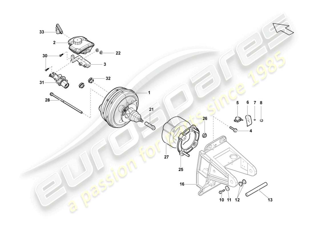 lamborghini gallardo spyder (2008) schéma des pièces du servofrein