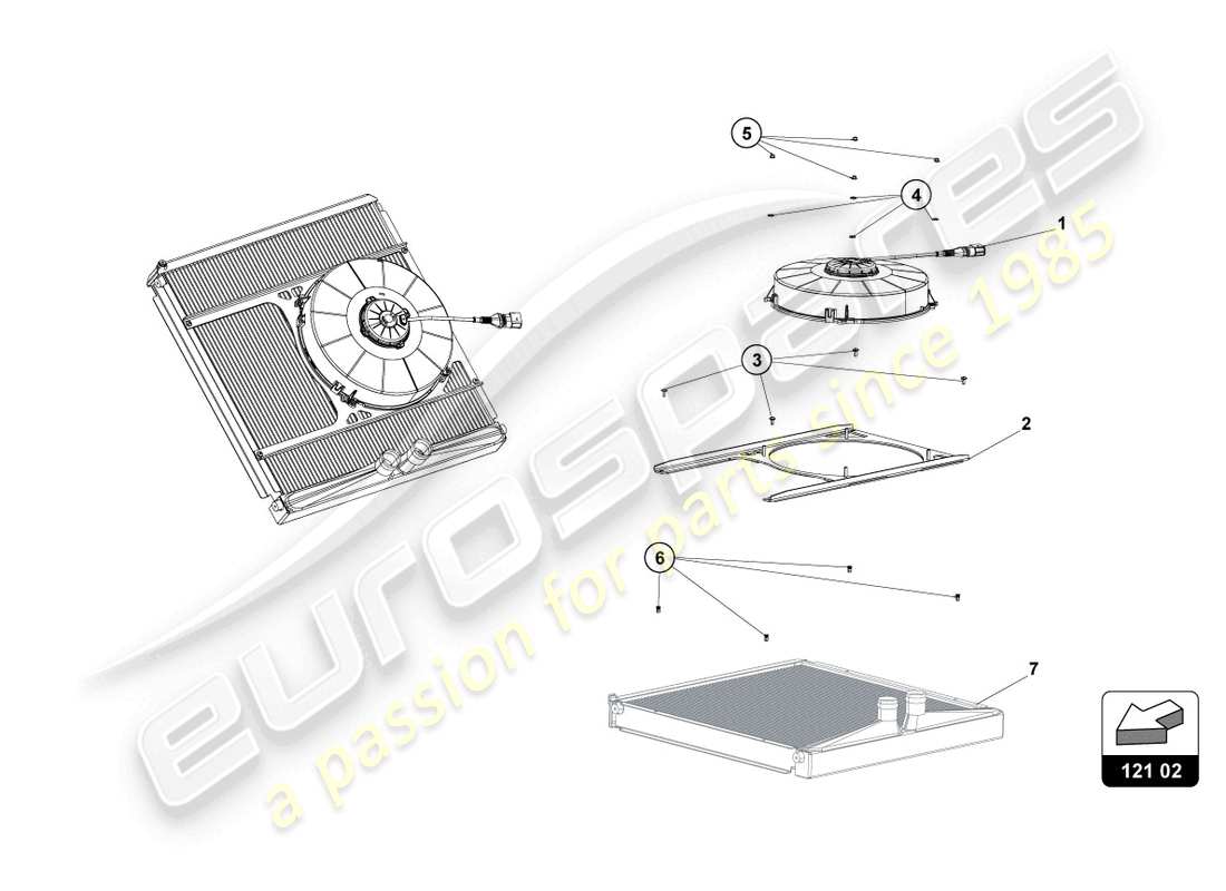 lamborghini super trofeo evo 2 (2022) kit de ventilateur de radiateur stevo2 schéma des pièces