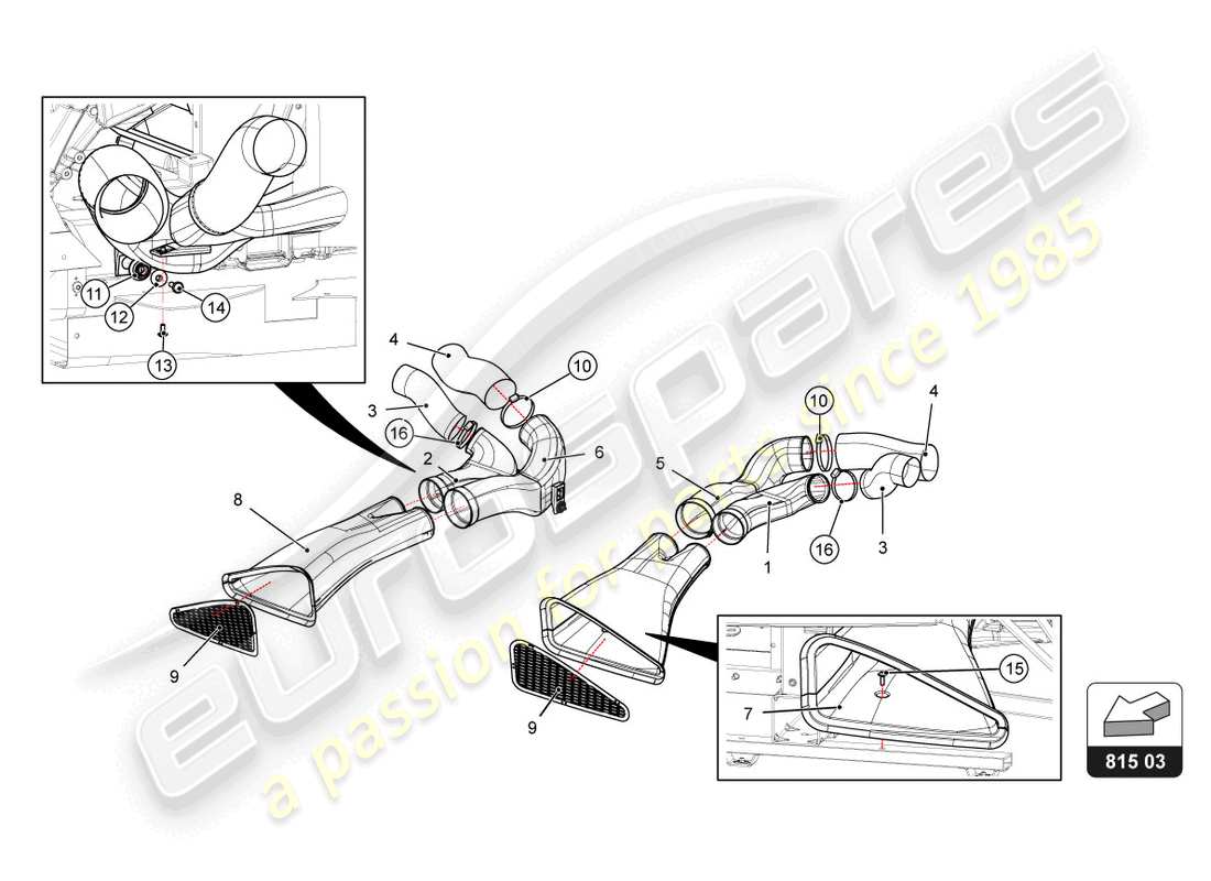 lamborghini super trofeo evo 2 (2022) refroidissement du disque de frein avant et de l'étrier