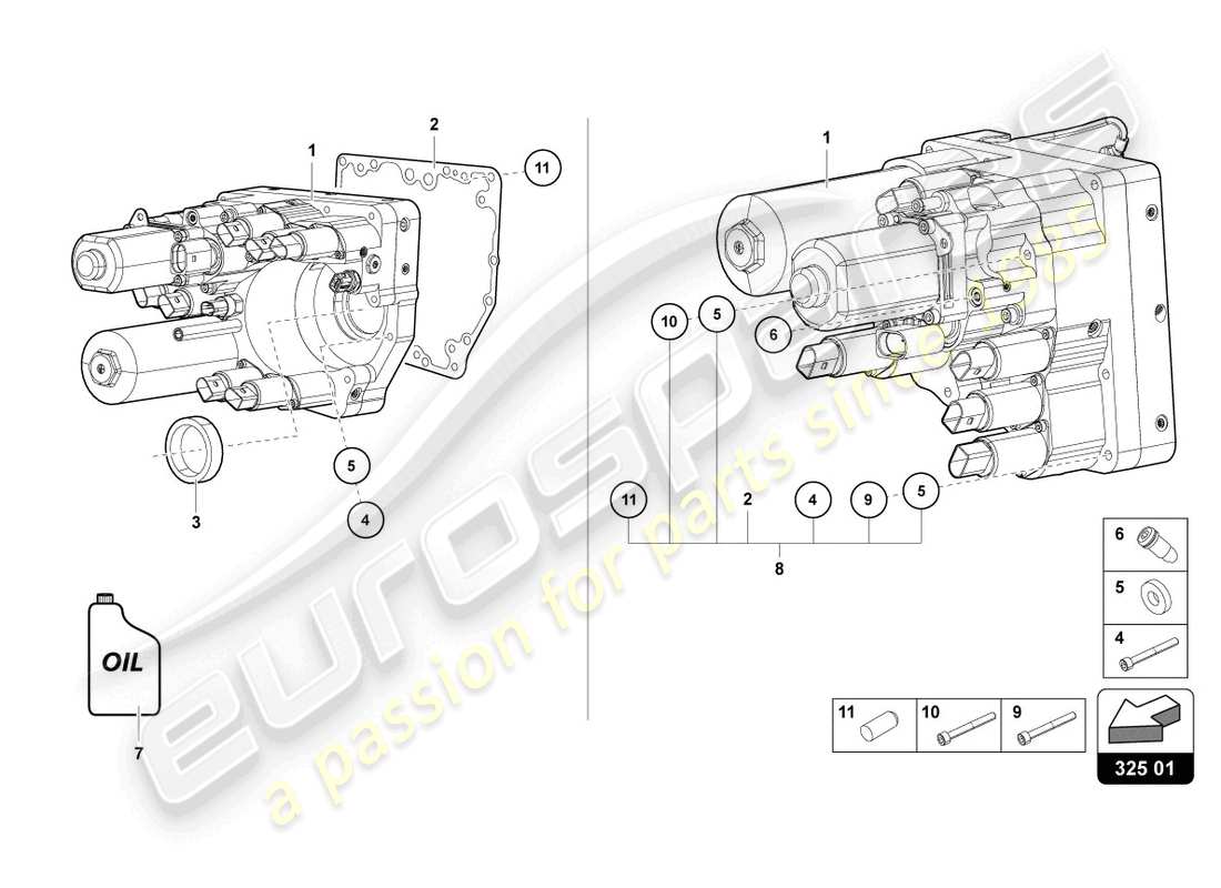 lamborghini lp770-4 svj roadster (2022) unité de commande hydraulique schéma des pièces