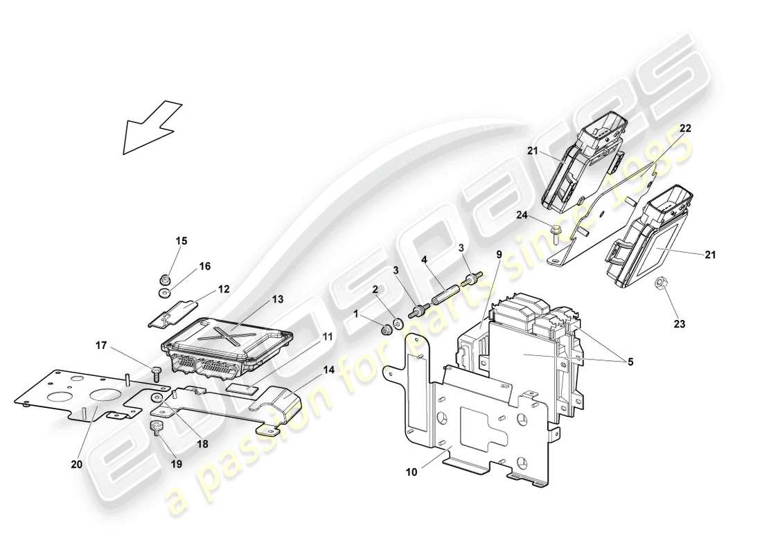 lamborghini reventon roadster unité de commande du moteur schéma des pièces