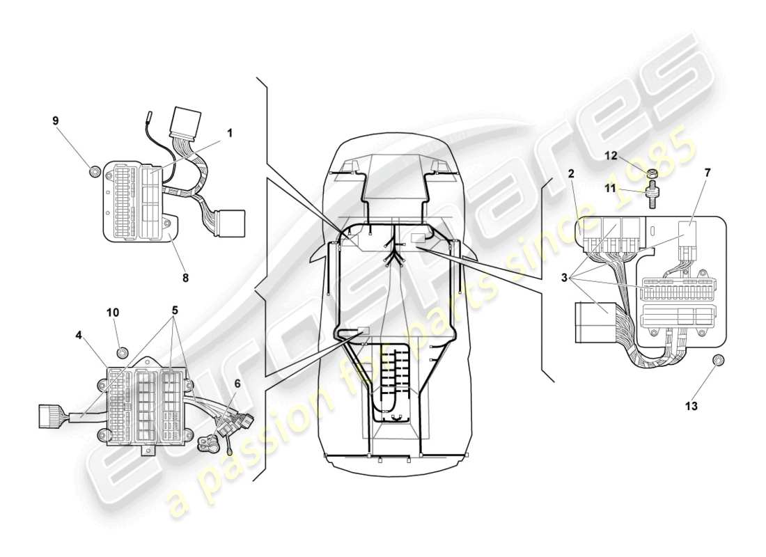 lamborghini reventon roadster électricité centrale schéma des pièces