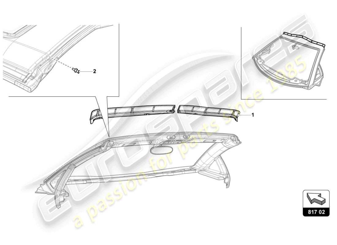 lamborghini lp770-4 svj roadster (2022) schéma des pièces du coupe-vent