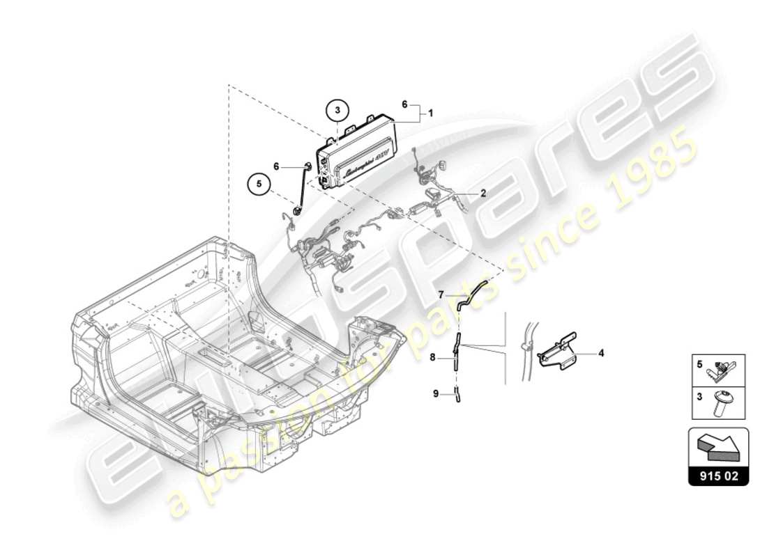 lamborghini countach lpi 800-4 (2022) batterie auxiliaire schéma des pièces
